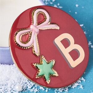 Anthropologie Hand Painted Stoneware Monogram Trinket Box | NWT | Letter B